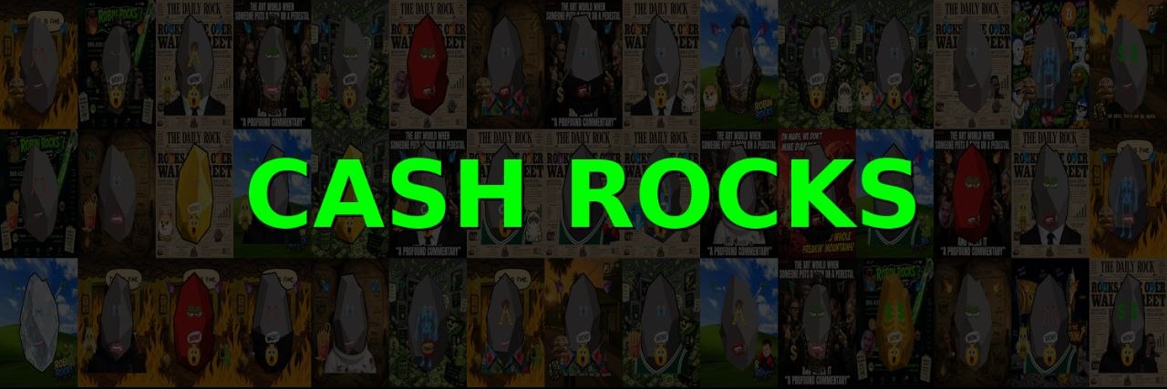 Cash Rocks collection banner featuring the rock characters
